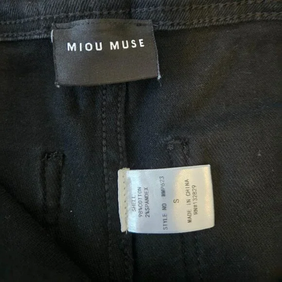 Miou Muse Black Straight Wide Leg Denim - Size Small - NWOT - Picture 5 of 9